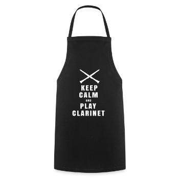 Keep Calm Clarinette Clarinette joueur T-shirt - Tablier de cuisine - noir - Devant - AI Model Male 185 dark (185cm)