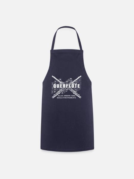 Querflöte Querflöten Spieler T-Shirt Geschenk - Kochschürze - Navy