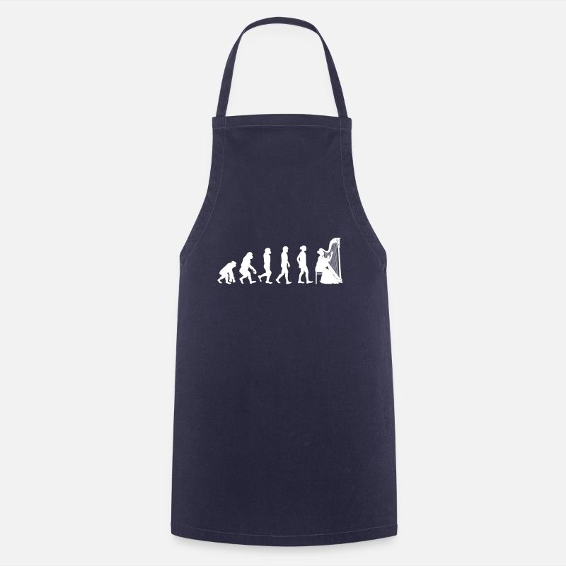 Harp Evolution Harp Player Shirt Gift - Cooking Apron - navy