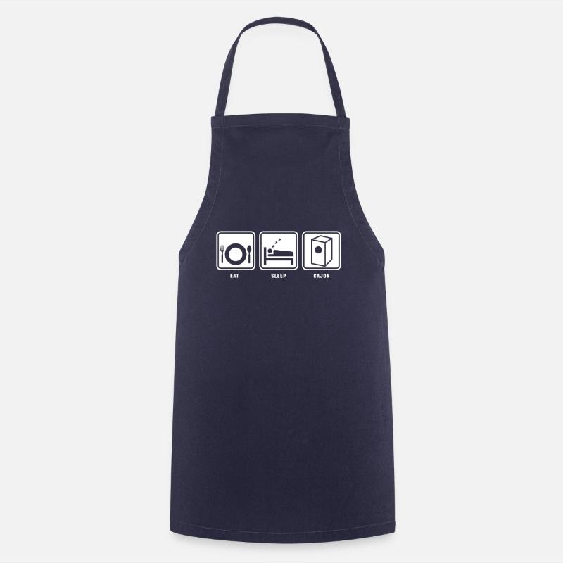 Eat Sleep Cajón Repeat T-Shirt Gift Cajon - Cooking Apron - navy