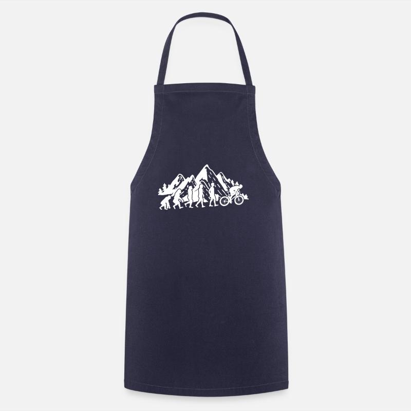 Mountain biking gift mountain biker evolution - Cooking Apron - navy
