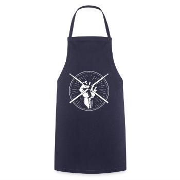 Drummer Schlagzeuger T-Shirt Schlagzeug Drum - Kochschürze - Navy - Vorne - AI Model Male 185 dark (185cm)