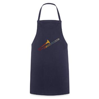 Trombone T-Shirt Trombone Player Gift Retro - Tablier de cuisine - marine - Devant - AI Model Male 185 dark (185cm)