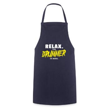 Détendez-vous le batteur est ici T-shirt batteur - Tablier de cuisine - marine - Devant - AI Model Male 185 dark (185cm)
