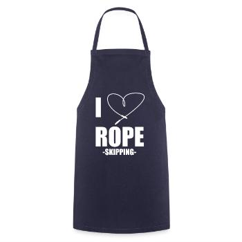 I Love Rope Skipping Seilspringe Seilhüpfen - Kochschürze - Navy - Vorne - AI Model Male 185 dark (185cm)