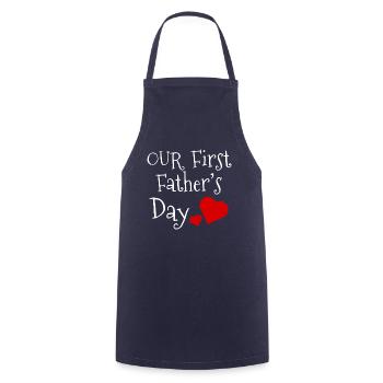 Our First Father's Day First Father's Day gift - Cooking Apron - navy - Front - AI Model Male 185 dark (185cm)