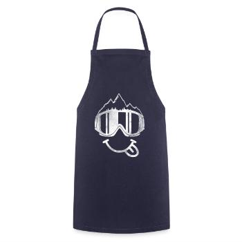 Ski goggles mountain skier T-shirt - Cooking Apron - navy - Front - AI Model Male 185 dark (185cm)