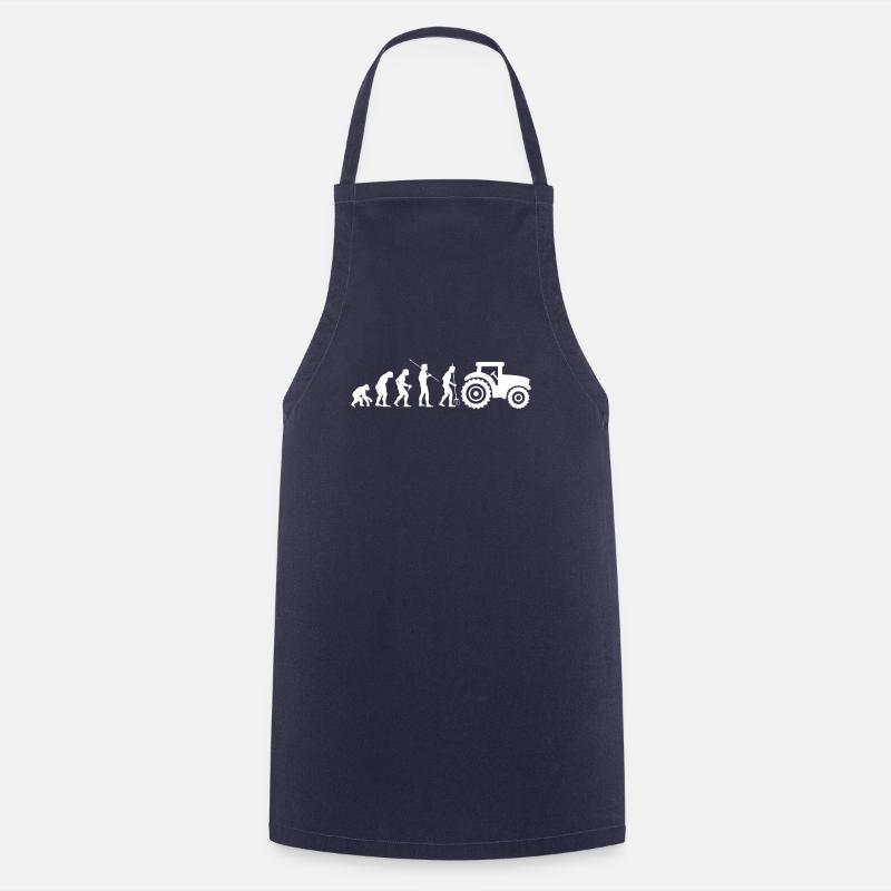 Evolution Traktor Bauer Landwirt Geschenk Shirt - Kochschürze - Navy