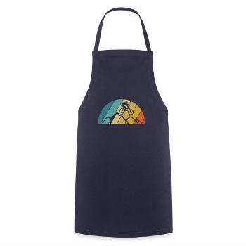Vintage Retro Mountain Biker T-Shirt - Cooking Apron - navy - Front - AI Model Male 185 dark (185cm)