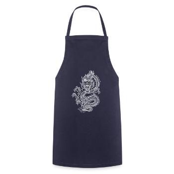 Dragon Japonais T-shirt cadeau Dragon - Tablier de cuisine - marine - Devant - AI Model Male 185 dark (185cm)