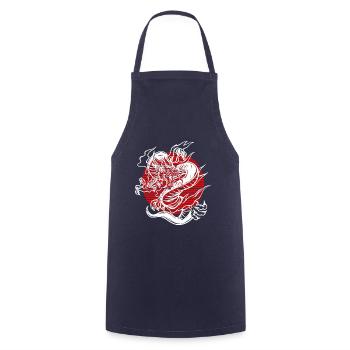 Dragon Japonais T-shirt cadeau Dragon - Tablier de cuisine - marine - Devant - AI Model Male 185 dark (185cm)