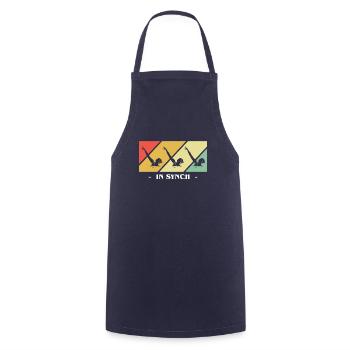 Rétro nageur rétro vintage cadeau - Tablier de cuisine - marine - Devant - AI Model Male 185 dark (185cm)