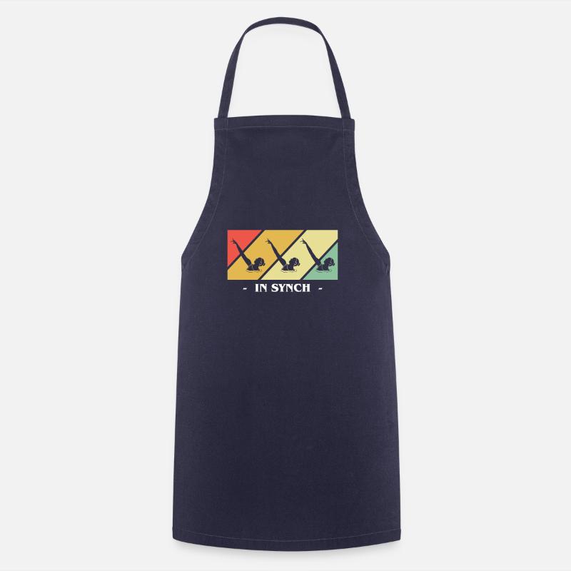 Vintage Retro Synchronschwimmer Geschenk - Kochschürze - Navy