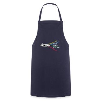 Live Love Kayak T-shirt Canoë - Tablier de cuisine - marine - Devant - AI Model Male 185 dark (185cm)