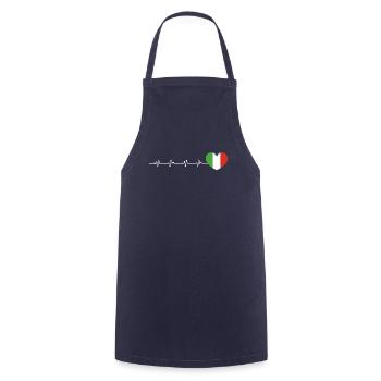 Herzschlag Herzlinie Herzfrequenz Italien Flagge - Kochschürze - Navy - Vorne - AI Model Male 185 dark (185cm)