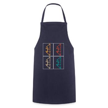 Vintage Retro Archery Archer Bow - Cooking Apron - navy - Front - AI Model Male 185 dark (185cm)