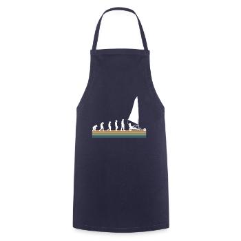 Vintage Retro Evolution Beach Sailor - Cooking Apron - navy - Front - AI Model Male 185 dark (185cm)