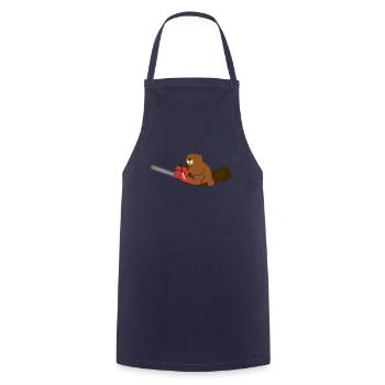 Forest worker Bieber With chainsaw chainsaw - Cooking Apron - navy - Front - AI Model Male 185 dark (185cm)