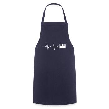 Herzschlag Herzlinie Herzfrequenz Piano Klavier - Kochschürze - Navy - Vorne - AI Model Male 185 dark (185cm)
