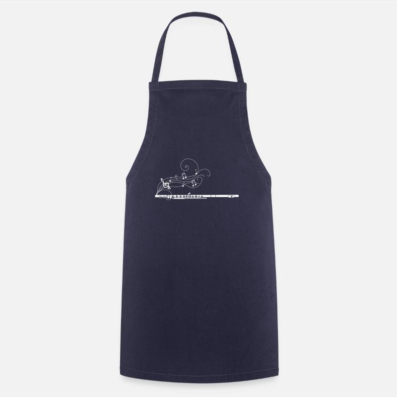 Querflöte Geschenk Musik Noten - Kochschürze - Navy