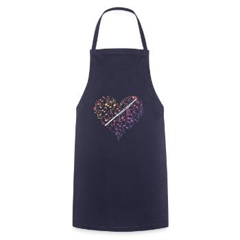 Flute Gift Music Notes Heart Love - Cooking Apron - navy - Front - AI Model Male 185 dark (185cm)