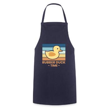 Rubber Duck Time Gummiente Geschenk - Kochschürze - Navy - Vorne - AI Model Male 185 dark (185cm)