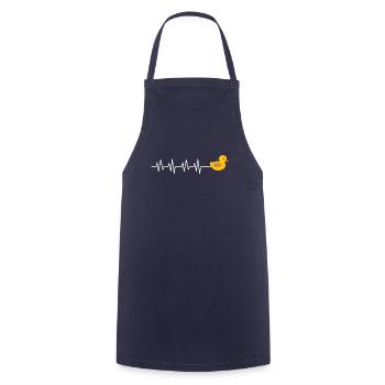 Heartbeat Heartline Fréquence cardiaque Canard en caoutchouc - Tablier de cuisine - marine - Devant - AI Model Male 185 dark (185cm)