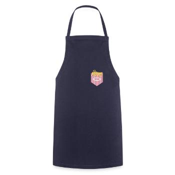 Brusttasche Popcorn Geschenk - Kochschürze - Navy - Vorne - AI Model Male 185 dark (185cm)