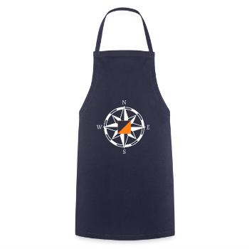 Orientierungslauf Kompass Geschenk - Kochschürze - Navy - Vorne - AI Model Male 185 dark (185cm)