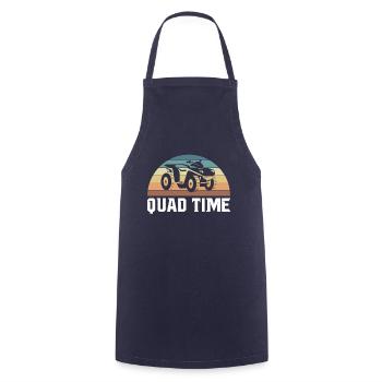 Vintage Retro Quad Time Shirt Cadeau - Tablier de cuisine - marine - Devant - AI Model Male 185 dark (185cm)