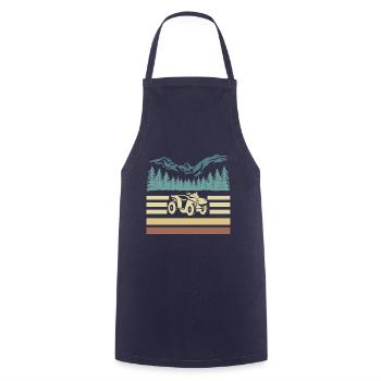 Vintage Retro Quad Driver Shirt Gift - Cooking Apron - navy - Front - AI Model Male 185 dark (185cm)