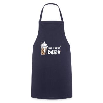 But First Boba Shirt Geschenk Bubble Tea - Kochschürze - Navy - Vorne - AI Model Male 185 dark (185cm)