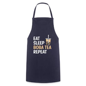 Manger Dormir Boba Thé Répéter Chemise Cadeau - Tablier de cuisine - marine - Devant - AI Model Male 185 dark (185cm)