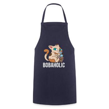 Bobaholic Shirt Geschenk Katze - Kochschürze - Navy - Vorne - AI Model Male 185 dark (185cm)