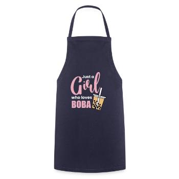 Just A Girl Who Loves Boba Shirt Geschenk - Kochschürze - Navy - Vorne - AI Model Male 185 dark (185cm)