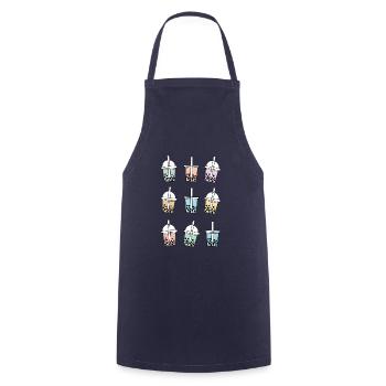 Boba Tea Bubble Tea Shirt Gift - Cooking Apron - navy - Front - AI Model Male 185 dark (185cm)