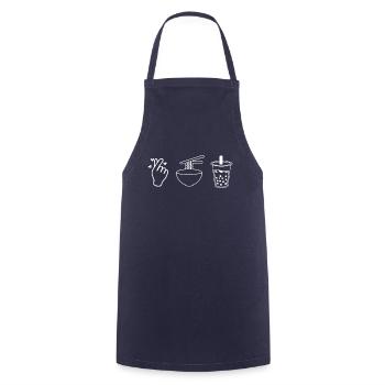 Ramen Boba Tee Shirt Geschenk - Kochschürze - Navy - Vorne - AI Model Male 185 dark (185cm)