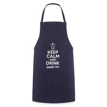 Keep Calm And Drink Bubble Tea Shirt Gift - Cooking Apron - navy - Front - AI Model Male 185 dark (185cm)