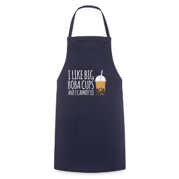 J’aime les grandes tasses Boba et je ne peux pas mentir Chemise Bubble - Tablier de cuisine - marine - Devant - AI Model Male 185 dark (185cm)
