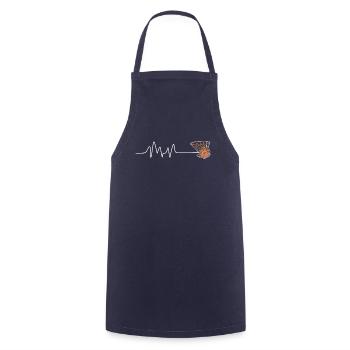 Heartbeat Heartline Heart Rate Basketball - Cooking Apron - navy - Front - AI Model Male 185 dark (185cm)