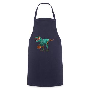 Dinosaur Dino Halloween Zombie - Cooking Apron - navy - Front - AI Model Male 185 dark (185cm)