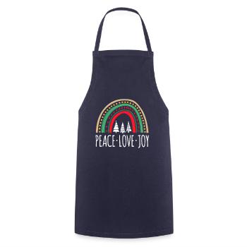 Peace Love Joy Shirt Cadeau Noël - Tablier de cuisine - marine - Devant - AI Model Male 185 dark (185cm)