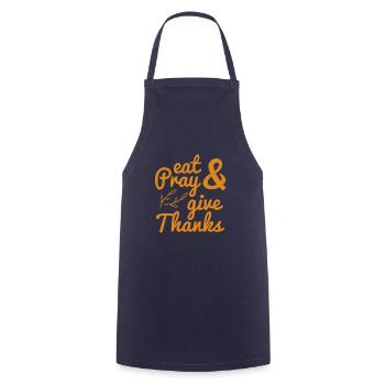 Eat Pray & Give Thanks Herbst Ernte - Kochschürze - Navy - Vorne - AI Model Male 185 dark (185cm)