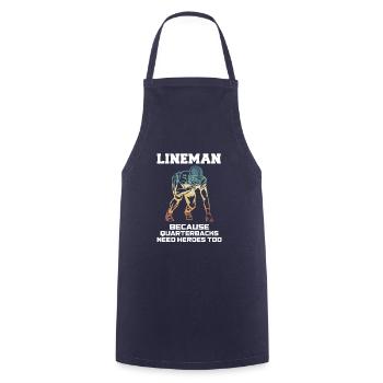 Lineman Because Quarterbacks Need Heros Too - Cooking Apron - navy - Front - AI Model Male 185 dark (185cm)