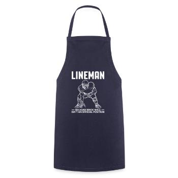 Lineman Because Quarterbacks Need Heros Too - Kochschürze - Navy - Vorne - AI Model Male 185 dark (185cm)