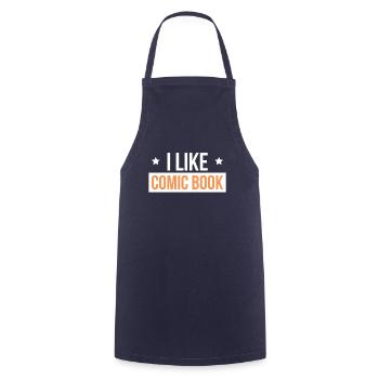 I Like Comic Books Shirt Gift - Cooking Apron - navy - Front - AI Model Male 185 dark (185cm)