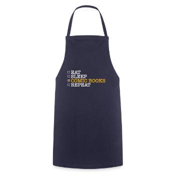Eat Sleep Comic Books Repeat Shirt Gift - Cooking Apron - navy - Front - AI Model Male 185 dark (185cm)