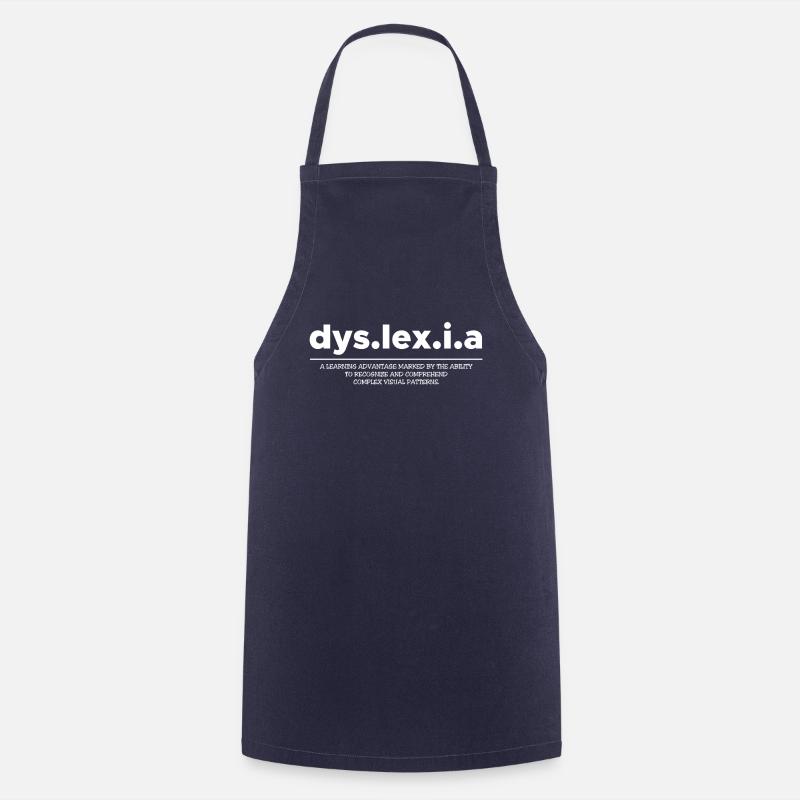Dyslexia Definition Shirt Gift - Cooking Apron - navy
