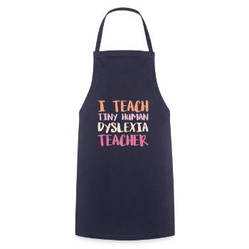 J’enseigne à Tiny Himan Dyslexia Teacher - Tablier de cuisine - marine - Devant - AI Model Male 185 dark (185cm)
