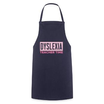 Chemise de temps d’enseignant dyslexie - Tablier de cuisine - marine - Devant - AI Model Male 185 dark (185cm)